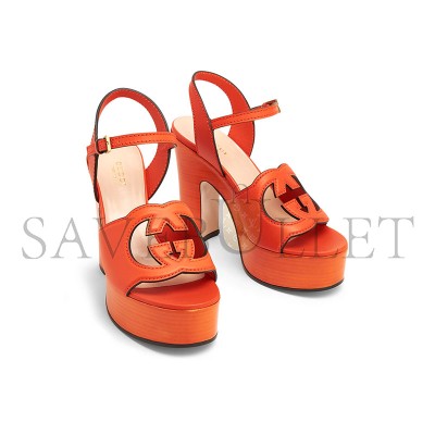 GUCCI INTERLOCKING G CUT OUT SANDALS 